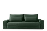 Dreisitzer-Sofa mit Kissen ausziehbar Kordstoff / Velours dunkelgrün