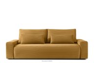 Dreisitzer-Sofa mit Kissen Kordstoff gelb ausziehbar