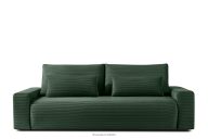 Dreisitzer-Sofa mit Kissen Kordstoff dunkelgrün ausziehbar