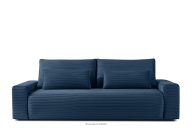 Dreisitzer-Sofa mit Kissen Kordstoff marineblau ausziehbar