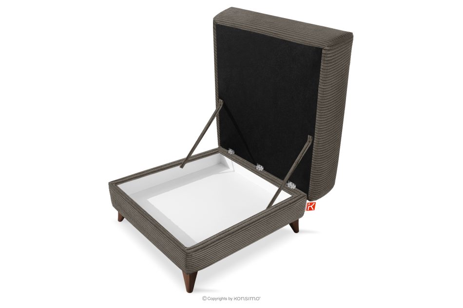 GUSTAVO II Sitzhocker für das Wohnzimmer mit Stauraum Kordstoff graubeige graubeige - Foto 3