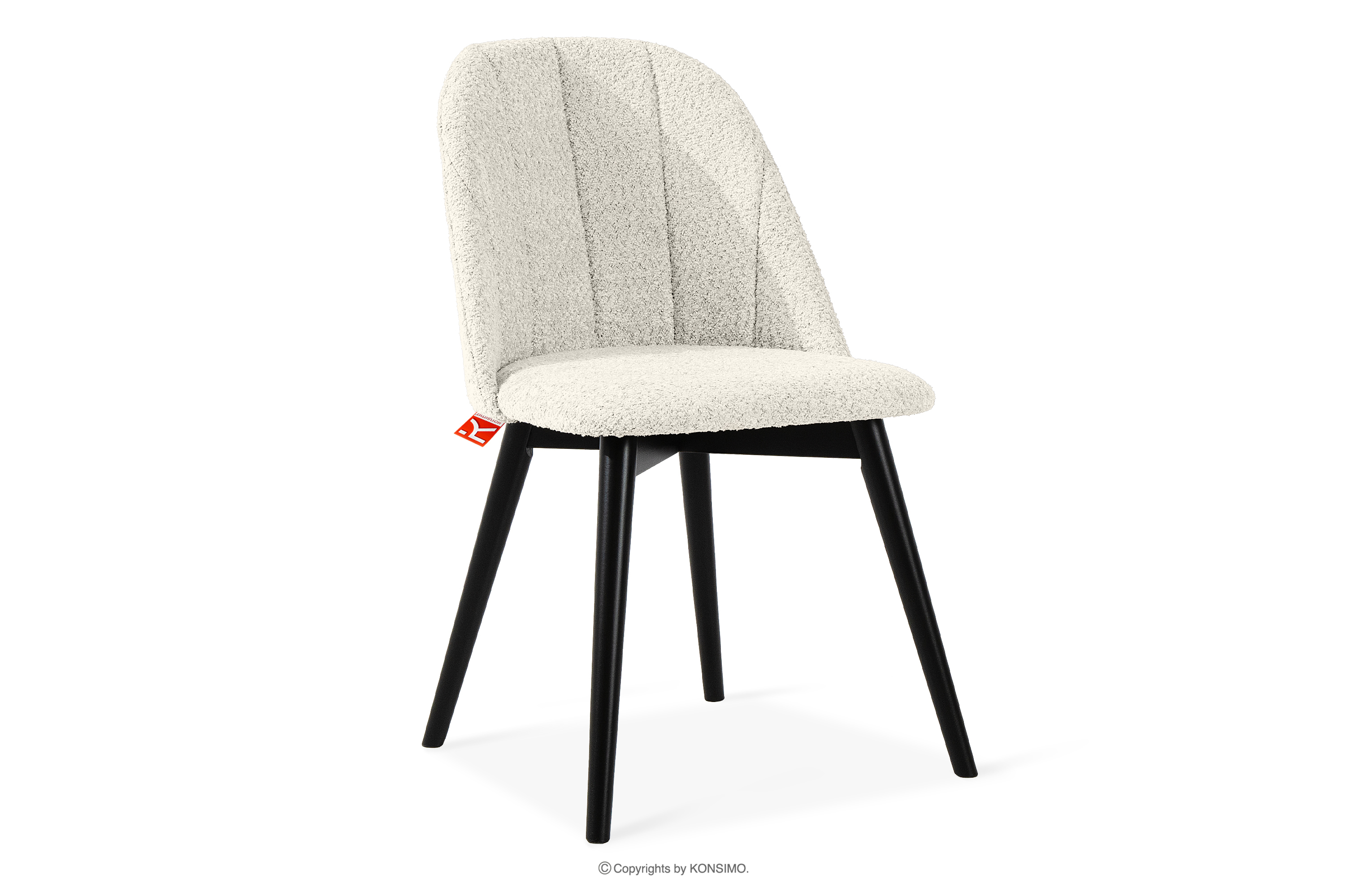 Polsterstuhl boucle weiß/schwarz