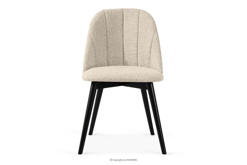 BAKERI Polsterstuhl boucle hellbeige/schwarz hellbeige/schwarz - Foto 2