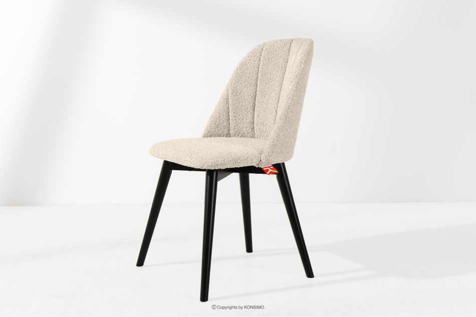 BAKERI Polsterstuhl boucle hellbeige/schwarz hellbeige/schwarz - Foto 1