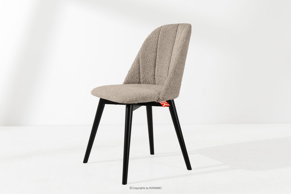 BAKERI Polsterstuhl boucle dunkelbeige/schwarz dunkelbeige/schwarz - Foto 1