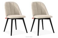 Polsterstuhl boucle hellbeige/schwarz 2 tlg.