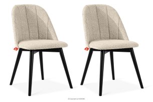 BAKERI, https://konsimo.de/kollektion/bakeri/ Polsterstuhl boucle hellbeige/schwarz 2 tlg. hellbeige/schwarz - Foto