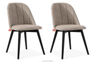 Polsterstuhl boucle dunkelbeige/schwarz 2 tlg.