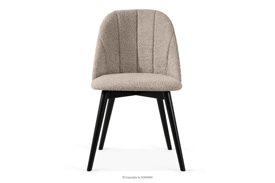 BAKERI Polsterstuhl boucle dunkelbeige/schwarz 2 tlg. dunkelbeige/schwarz - Foto 3