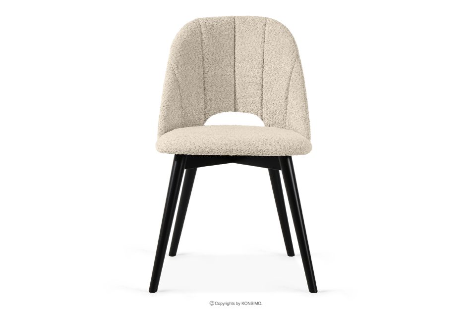 TINO Polsterstuhl boucle hellbeige/schwarz 2 tlg. hellbeige/schwarz - Foto 3