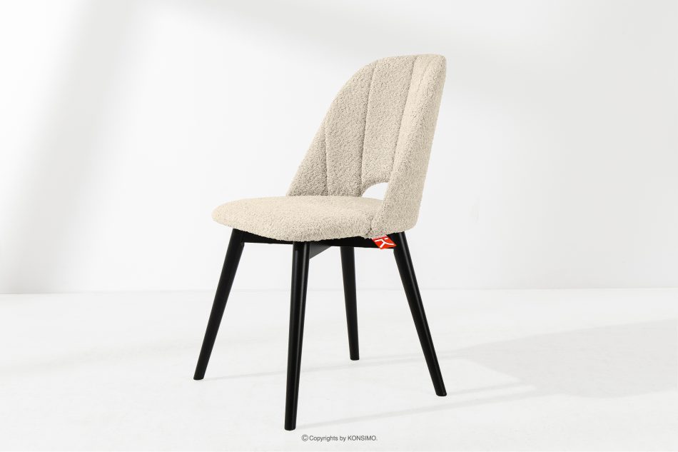 TINO Polsterstuhl boucle hellbeige/schwarz 2 tlg. hellbeige/schwarz - Foto 1