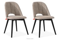 Polsterstuhl boucle dunkelbeige/schwarz 2 tlg.