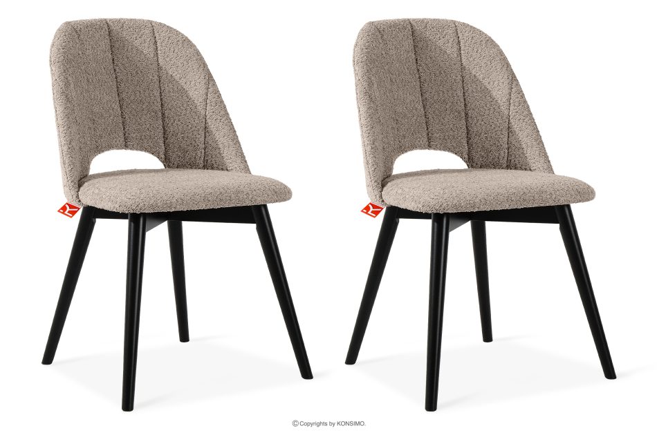 TINO Polsterstuhl boucle dunkelbeige/schwarz 2 tlg. dunkelbeige/schwarz - Foto 0