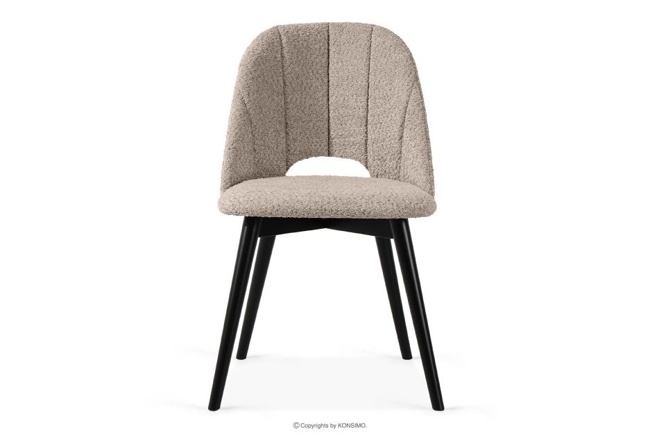 TINO Polsterstuhl boucle dunkelbeige/schwarz 2 tlg. dunkelbeige/schwarz - Foto 3