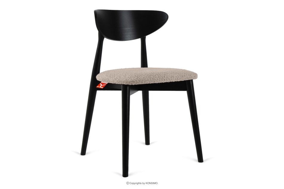 RABI Holzboucle-Stuhl weiß/schwarz dunkelbeige/schwarz - Foto 0