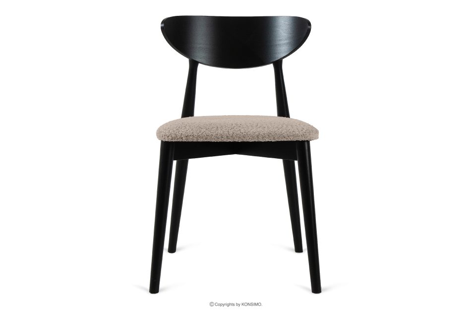 RABI Holzboucle-Stuhl weiß/schwarz dunkelbeige/schwarz - Foto 2
