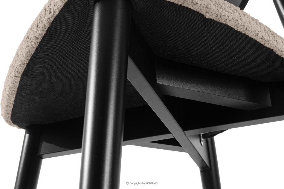 RABI Holzboucle-Stuhl weiß/schwarz dunkelbeige/schwarz - Foto 7