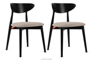 RABI, https://konsimo.de/kollektion/rabi/ Holzboucle-Stuhl weiß/schwarz 2 tlg. dunkelbeige/schwarz - Foto