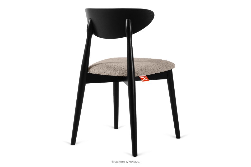 RABI Holzboucle-Stuhl weiß/schwarz 2 tlg. dunkelbeige/schwarz - Foto 4