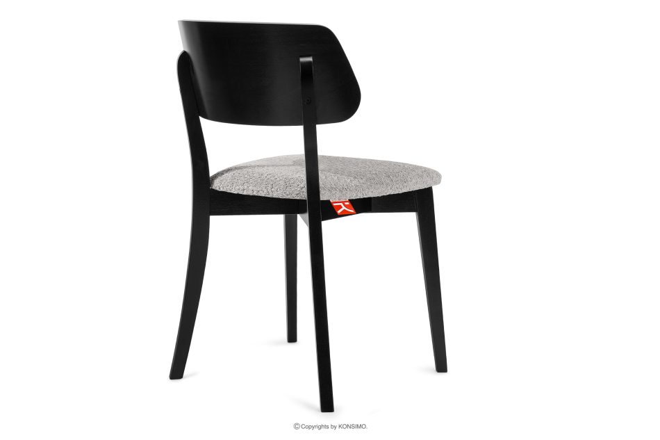 VINIS Moderner Holzstuhl mit Bouclestoff Stahl/Schwarz Stahl/Schwarz - Foto 3