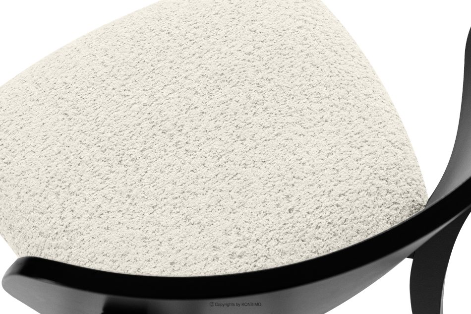 VINIS Moderner Holzstuhl mit Bouclestoff weiß/schwarz weiß/schwarz - Foto 4