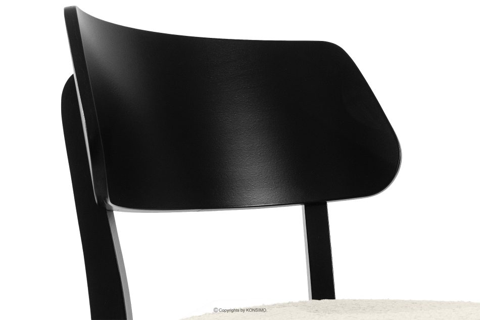 VINIS Moderner Holzstuhl mit Bouclestoff weiß/schwarz weiß/schwarz - Foto 6