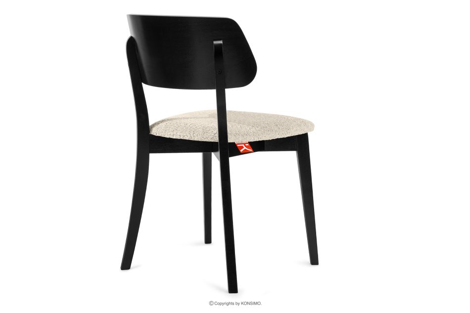 VINIS Moderner Holzstuhl aus Bouclestoff hellbeige/schwarz hellbeige/schwarz - Foto 3