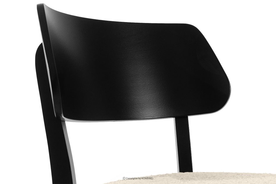 VINIS Moderner Holzstuhl aus Bouclestoff hellbeige/schwarz hellbeige/schwarz - Foto 6