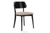 VINIS Moderner Holzstuhl mit Bouclestoff dunkelbeige/schwarz dunkelbeige/schwarz - Foto 1