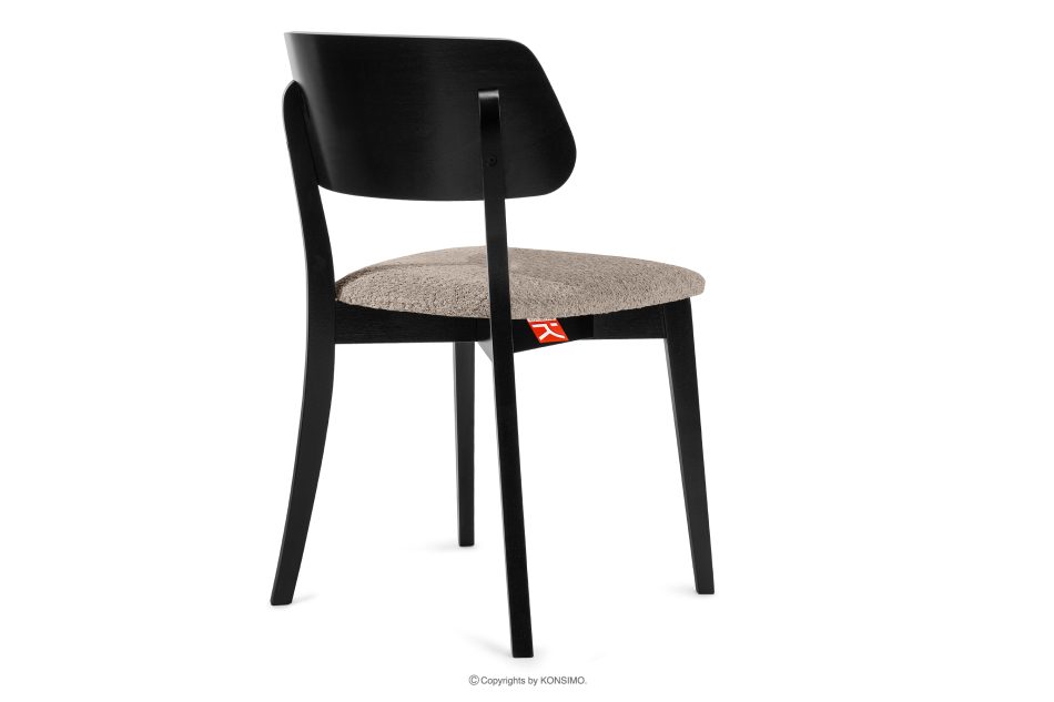 VINIS Moderner Holzstuhl mit Bouclestoff dunkelbeige/schwarz dunkelbeige/schwarz - Foto 3