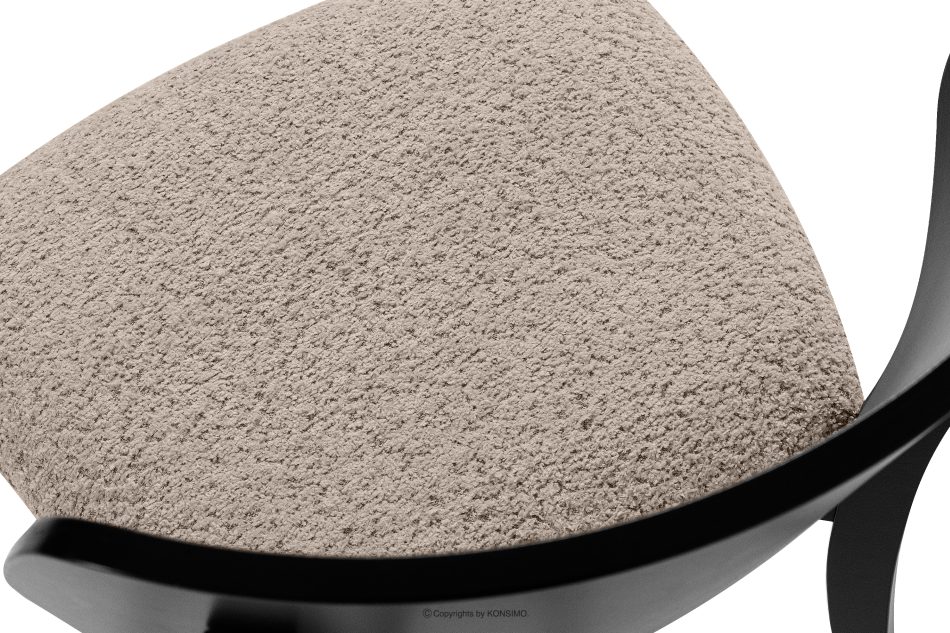 VINIS Moderner Holzstuhl mit Bouclestoff dunkelbeige/schwarz dunkelbeige/schwarz - Foto 4