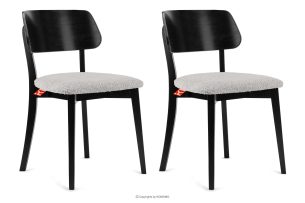 VINIS, https://konsimo.de/kollektion/vinis/ Moderner Holzstuhl mit Bouclestoff Stahl/Schwarz 2 tlg. Stahl/Schwarz - Foto