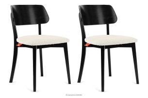 VINIS, https://konsimo.de/kollektion/vinis/ Moderner Holzstuhl mit Bouclestoff weiß/schwarz 2 tlg. weiß/schwarz - Foto