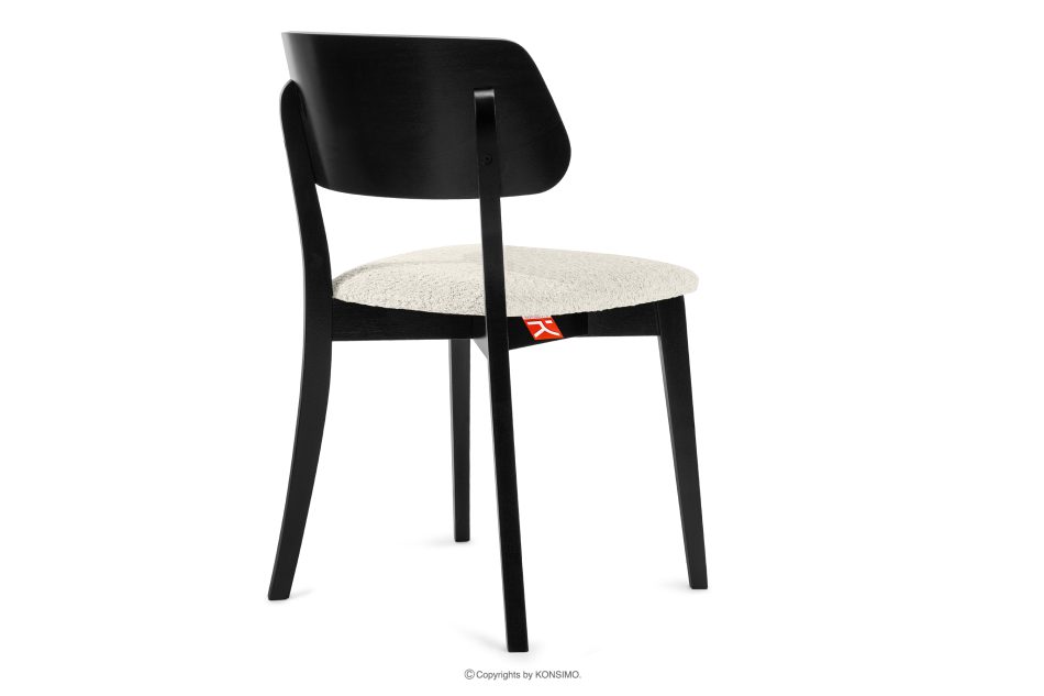 VINIS Moderner Holzstuhl mit Bouclestoff weiß/schwarz 2 tlg. weiß/schwarz - Foto 4