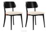 VINIS Moderner Holzstuhl in Bouclestoff hellbeige/schwarz 2 tlg. hellbeige/schwarz - Foto 1