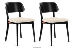VINIS, https://konsimo.de/kollektion/vinis/ Moderner Holzstuhl in Bouclestoff hellbeige/schwarz 2 tlg. hellbeige/schwarz - Foto