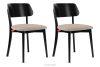 VINIS Moderner Holzstuhl mit Bouclestoff dunkelbeige/schwarz 2 tlg. dunkelbeige/schwarz - Foto 1