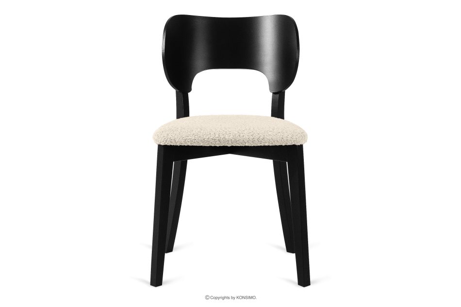 LYCO Holzstuhl Stoff Boucle hellbeige/schwarz hellbeige/schwarz - Foto 2
