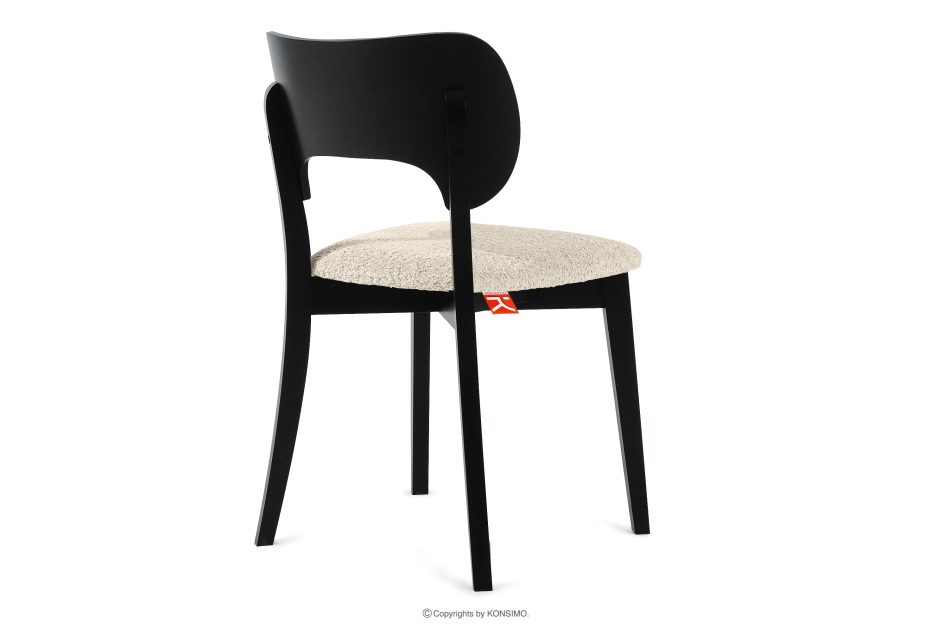 LYCO Holzstuhl Stoff Boucle hellbeige/schwarz hellbeige/schwarz - Foto 3