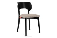 Holzstuhl Stoff Boucle dunkelbeige/schwarz