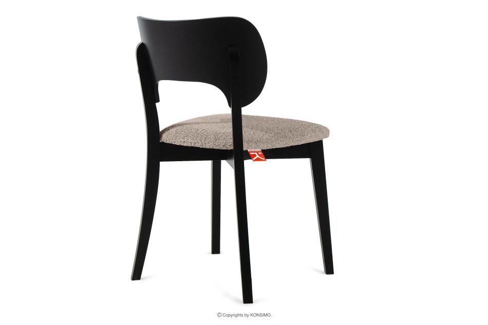 LYCO Holzstuhl Stoff Boucle dunkelbeige/schwarz dunkelbeige/schwarz - Foto 3