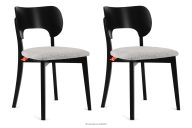 Holzstuhl Stoff Boucle Stahl/Schwarz 2 Stk.