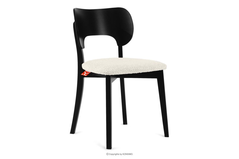 LYCO Holzstuhl Stoff Boucle weiß/schwarz 2 Stck. weiß/schwarz - Foto 2