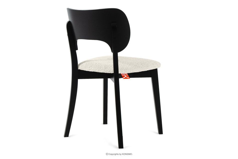 LYCO Holzstuhl Stoff Boucle weiß/schwarz 2 Stck. weiß/schwarz - Foto 4