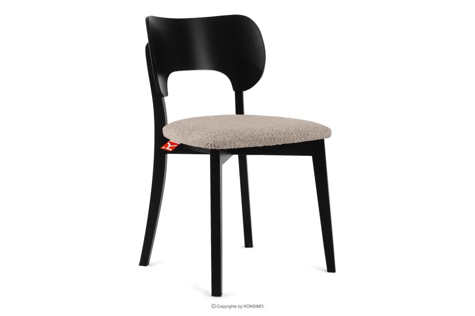 LYCO Holzstuhl Stoff Boucle dunkelbeige/schwarz 2 tlg. dunkelbeige/schwarz - Foto 2