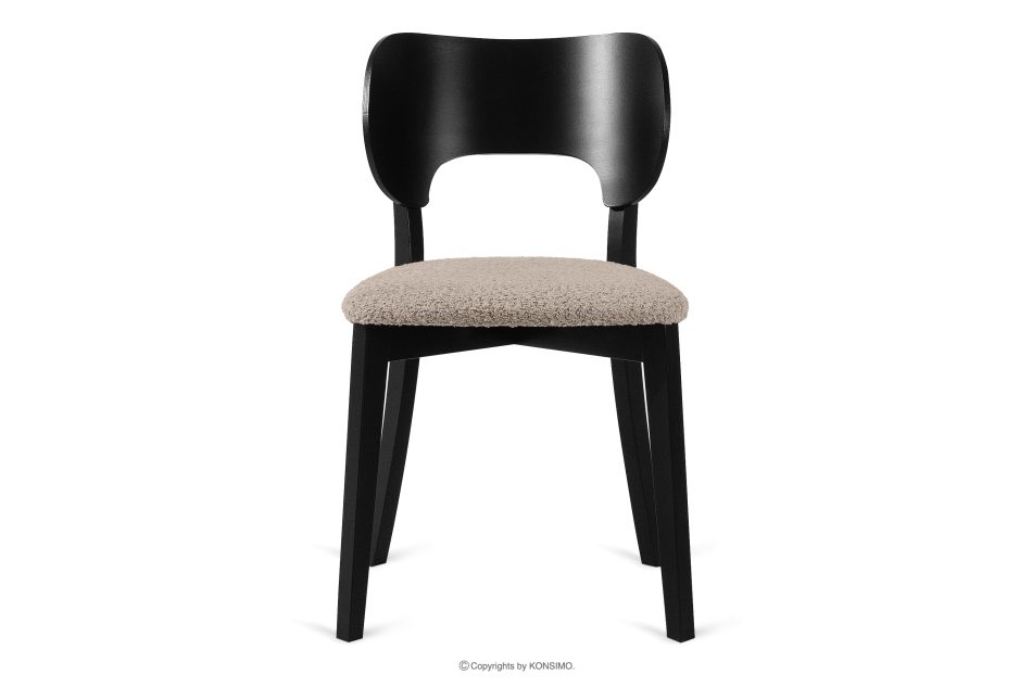 LYCO Holzstuhl Stoff Boucle dunkelbeige/schwarz 2 tlg. dunkelbeige/schwarz - Foto 3
