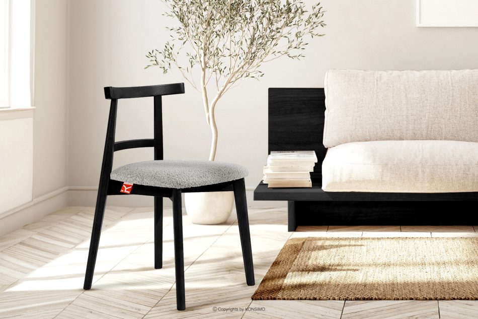 LILIO Vintage-Boucle-Stuhl Stahl/Schwarz Stahl/Schwarz - Foto 8