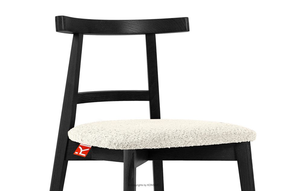 LILIO Vintage-Boucle-Stuhl weiß/schwarz weiß/schwarz - Foto 5