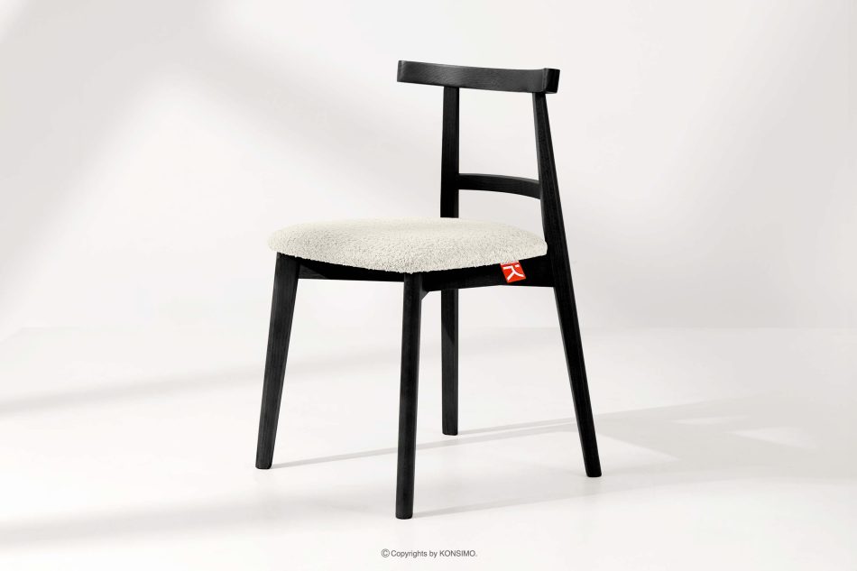 LILIO Vintage-Boucle-Stuhl weiß/schwarz weiß/schwarz - Foto 1