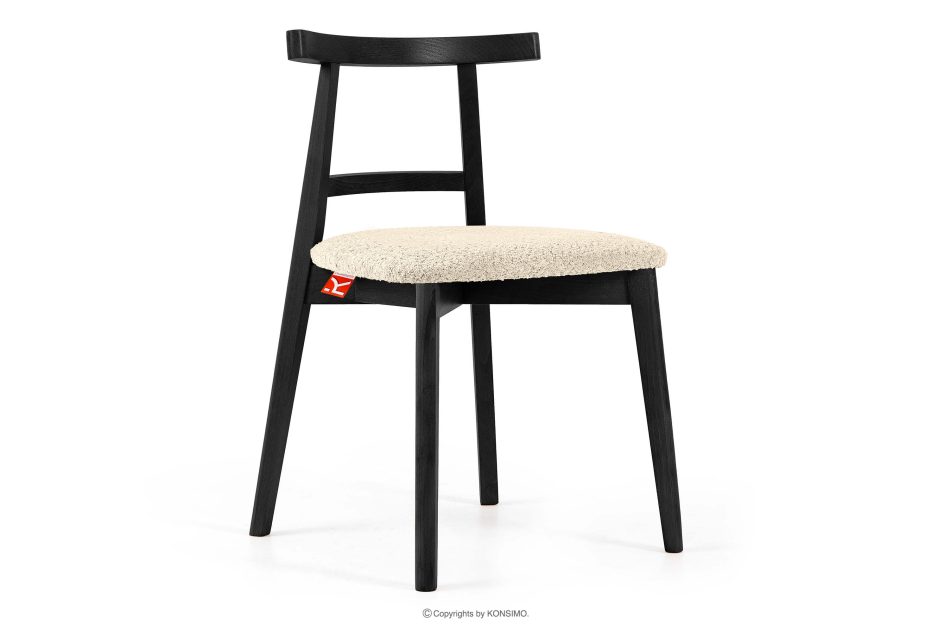 LILIO Vintage-Boucle-Stuhl hellbeige/schwarz hellbeige/schwarz - Foto 0